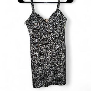 Teeze Me Animal Print Dress in Black and Tan